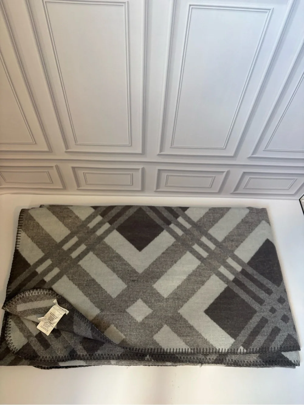 Pottery Barn Gray Plaid Throw Blanket – 50” x 60”